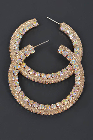 40mm Rhinestone Hoop Earring
