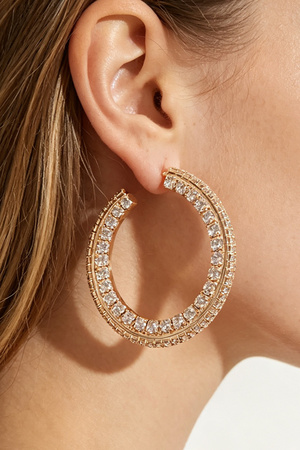 40mm Rhinestone Hoop Earring