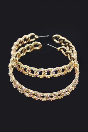 Rhinestone Hoop Earring