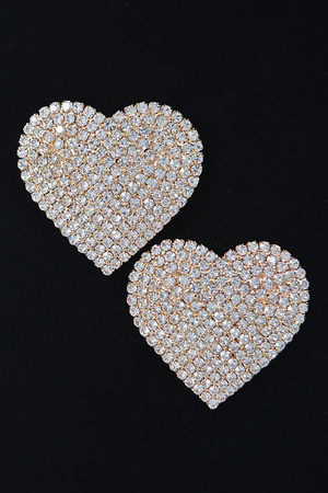 Rhinestone Heart Stud Earring