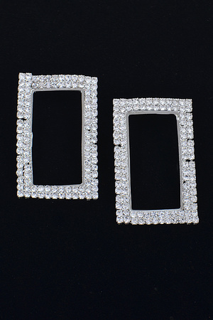 Rectangle Rhinestone Stud Earring