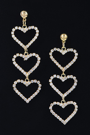 Rhinestone Multi Heart Hoop Earring