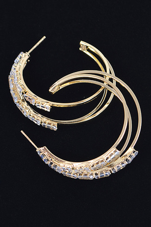 Multi Stone Hoop Earring