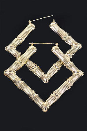 8CM Metal Bamboo Hoop Earring