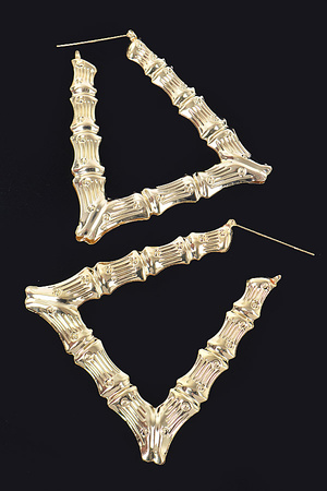 8CM Metal Bamboo Hoop Earring