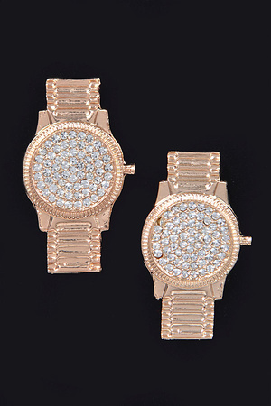 Rhinestone Watch Style Earring