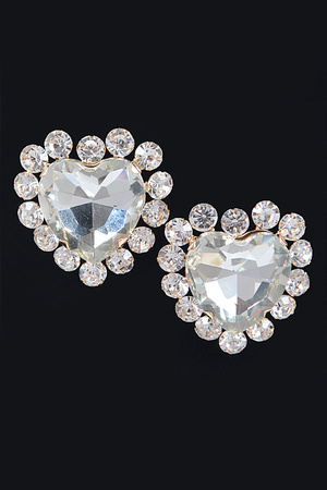 Rhinestone Heart Shape Stud Earring
