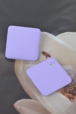 Vivid Color Square Stud Earring