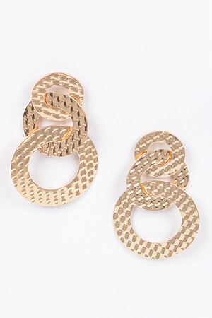 Hammered Multi Round Earring