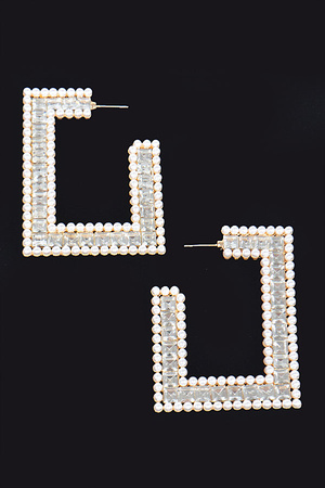 Imitation Pearl and Stone Earring