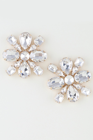 Multi Rhinestone Stud Earring