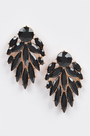 Leaf Dangle Gem Earring