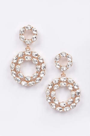Rhinestone Round Daggle Earring