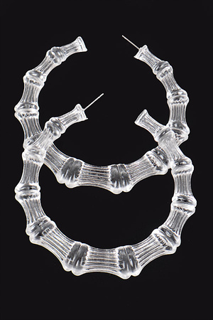 Clear Bamboo Shape Earring