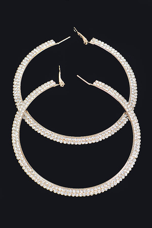 Rhinstone Hoop Earring