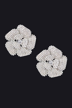 Rhinestone Flower Stud Earring