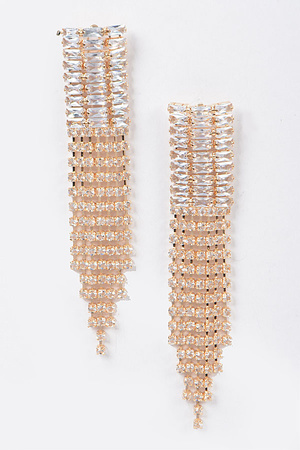 Cubic and Stone Fringe Earring