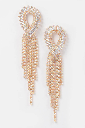 Cubic and Stone Fringe Earring