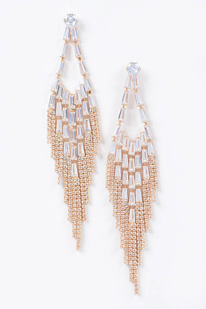 Cubic and Stone Fringe Earring