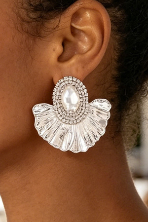 Rhinestone Metal Earrings
