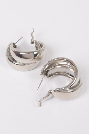 Double Metal Hoop Earring