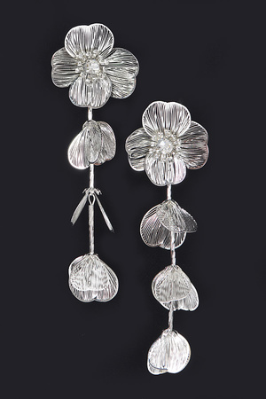 Metal Flower Fringe Earring