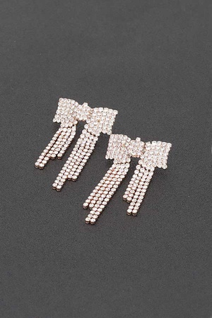 Rhinestone Ribbon Earrings