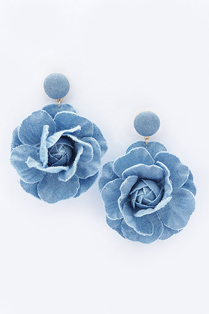 Denim Flower Earring