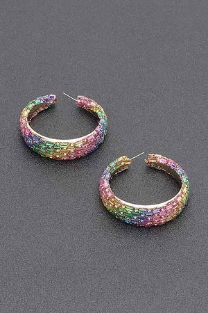Rhinestone Hoop Earring