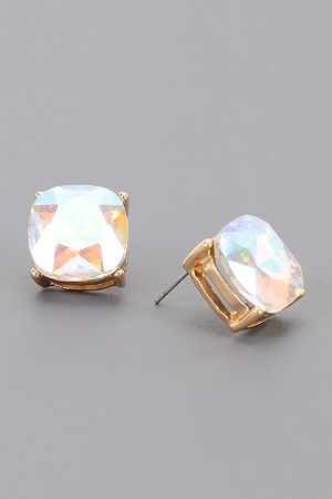 Square Crystal Stud Earrings