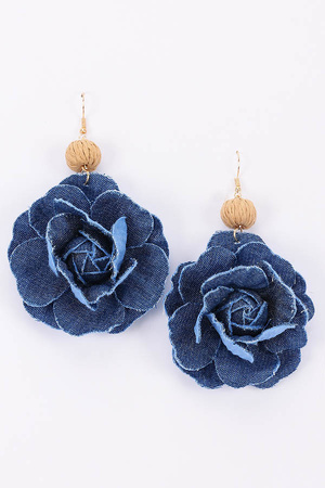 Denim Flower Earring