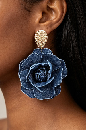 Denim Flower Earring