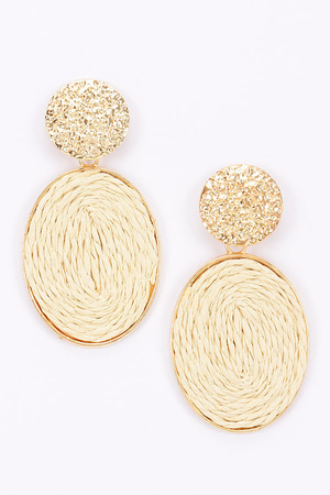 Faux Straw Earring