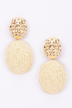 Faux Straw Earring