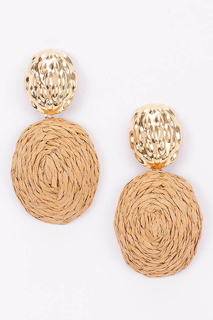 Faux Straw Earring