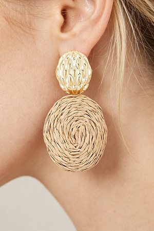 Faux Straw Earring