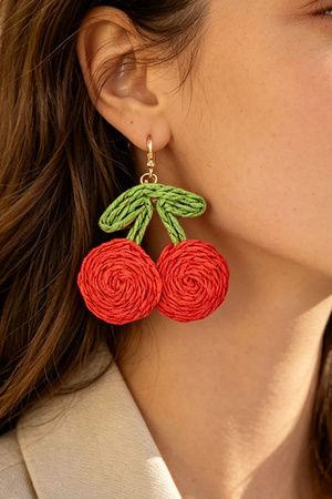 Faux Straw Earring