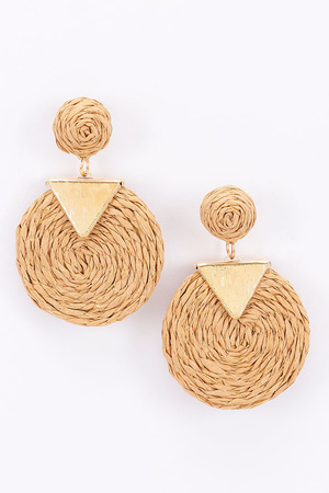 Faux Straw Earring