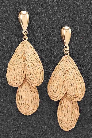 Faux Straw Earring