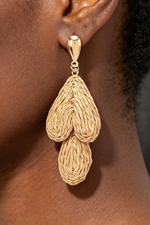 Faux Straw Earring