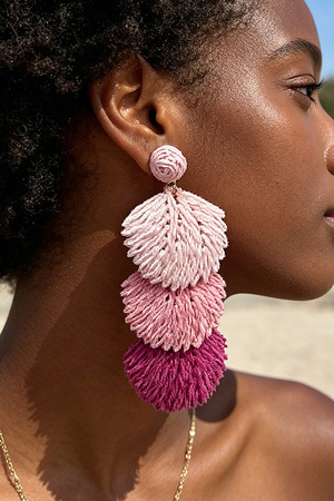 Faux Straw Earring