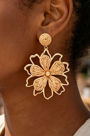 Faux Straw Earring