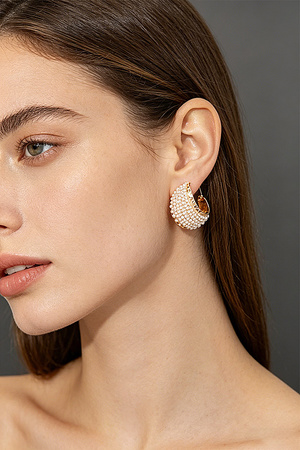 Beaded Cuff Hoop Earrings