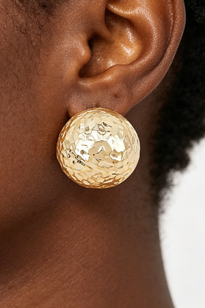 Hammered Dome Statement Stud Earrings