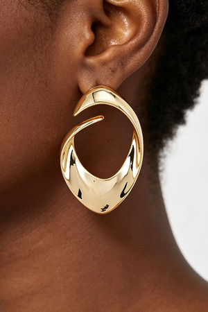 Open Curved Spiral Stud Earrings