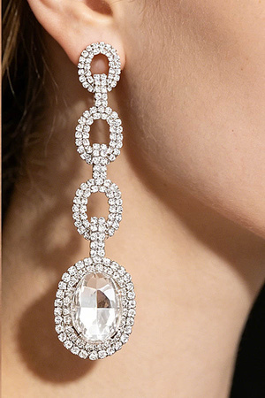 Crystal Link Drop Earrings