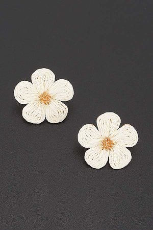 Woven Flower Stud Earrings