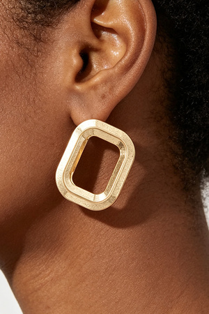 Open Square Stud Earrings