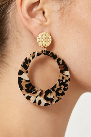 Animal Print Circle Drop Earrings