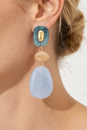 Layered Irregular Bead Drop Earrings